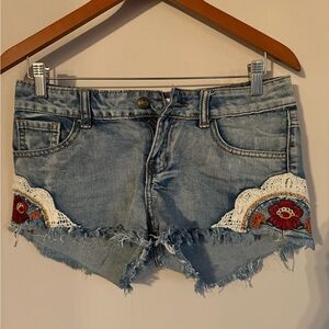Embroidered Denim Women Shorts